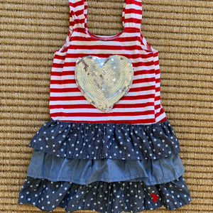 Stars and Stripes Sequin Ruffle Skirt Dress